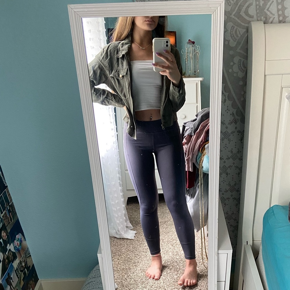 Green zip-up military jacket